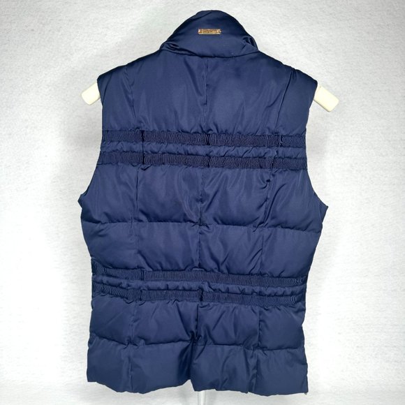 Lilly Pulitzer Isabelle Midnight Navy Down Vest Blue Iris Mai Tai Lining Size S - Picture 7 of 13